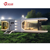 Capsule spatiale mobile intégrée de luxe 20 pieds 2026 entièrement meublée, maison-capsule chinoise pour bureau en panneaux sandwich
