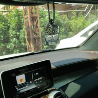 Nouveau diffuseur de parfum carré 6 ml pour voiture, flacon en verre suspendu avec couvercle en bois, bouteilles vides