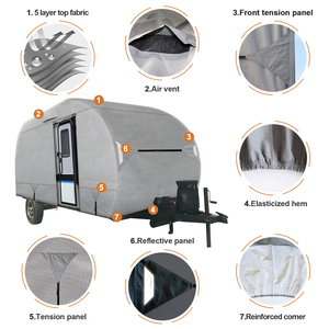 Easezone Polyester <strong>Waterproof</strong> Camper Trailer <strong>Cover</strong> UV Resistant Motorhome RV <strong>Cover</strong> - Product Image 2
