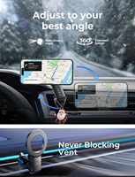 Support magnétique de voiture LISEN avec aimants super puissants N55 et crochet métallique pour iPhone 17 16 15 14 13 Pro Max Samsung, fixation sur grille d'aération automobile