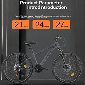 Adult 26'' Mountain Carbon Steel Hard <b>Frame</b> 24 Speed Front Fork Suspension Aluminum Dual Disc Brakes Shock <b>Bike</b> - Product Image 2