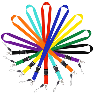 Hot Selling Eco-Friendly Solid Color Customizable Logo Sublimation Polyester Detachable Buckle Hook Breakaway Lanyard ID Card