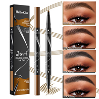 Crayon pour les yeux noir à double embout à quatre pointes, crayon pour les sourcils imperméable, microblading, crayon pour les sourcils longue durée, marque privée