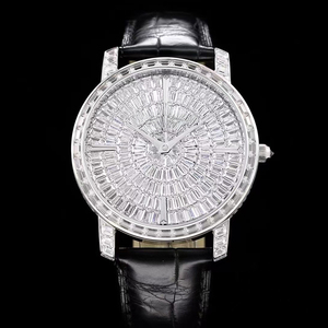 Reloj con Esfera Completamente Adornada con Diamantes, Caja Plateada, Resistente al Agua, Mecánico para Hombre, Nuevo Modelo 2026, Reloj de Vestir de Lujo para Caballero, Correa de Cuero - Product Image 1