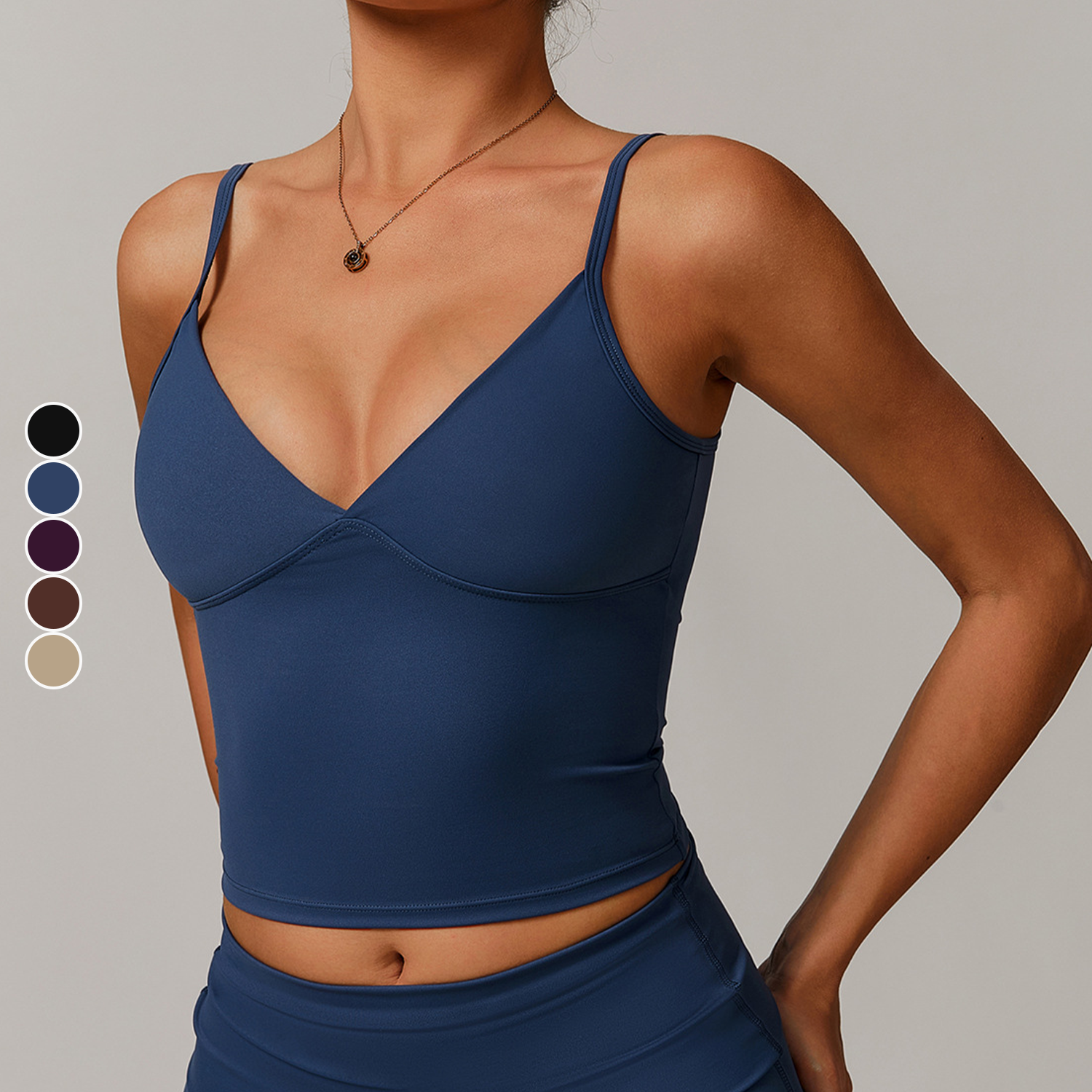 Ladies' Sexy Quick-Drying Yoga Vest V-Neckline Beauty Back Breathable Casual Running Fitness Sports Tank Top Versatile for