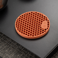 Nouveau dessous de plat en silicone ajouré, antidérapant et résistant à la chaleur, motif nid d'abeille, style chinois, diamètre 100 mm, pour théière et usage quotidien à la table