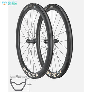 Paire de <span class=keywords><strong>roues</strong></span> de vélo de route en fibre de carbone SeeMore 700C 50 jantes en carbone de frein à disque ouvertes à profil haut avec moyeux de lame <span class=keywords><strong>roues</strong></span> de vélo colorées - Product Image 2