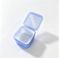 Vente en gros de pots carrés bleus de 200 ml pour crème pour le visage, pots en plastique vides, pots cosmétiques, pots vides pour repackager les tampons de coton hydratants