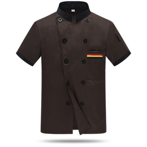 Fabricant <span class=keywords><strong>personnalisé</strong></span> unisexe à manches courtes hommes femmes cuisinier chemise manteau <span class=keywords><strong>boulanger</strong></span> uniforme Restaurant cuisine vêtements Chef <span class=keywords><strong>veste</strong></span> - Product Image 6