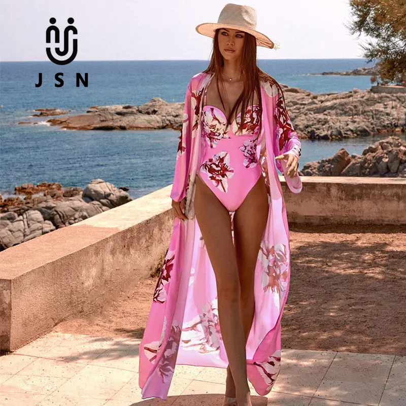 Jsn beachwear in bơi phù hợp với một mảnh Đồ bơi với tay áo dài che lên