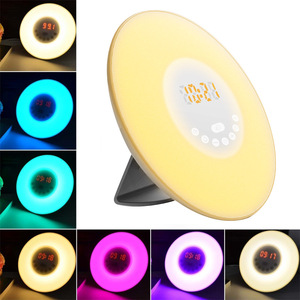 Réveil Simulateur d'Aube et de Couleur <span class=keywords><strong>du</strong></span> <span class=keywords><strong>Soleil</strong></span>, Veilleuse LED à Changement de Couleur, Horloge de Bureau Électronique au Design Moderne, Radio FM, Sommeil Progressif - Product Image 2