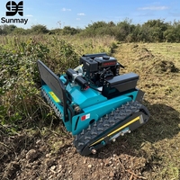 Robot tondeuse intelligent industriel monocylindre télécommandé, mini-tracteur à braquage zéro, à essence, avec lame à neige