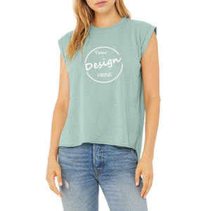 High Quality <b>Ladies</b> <b>Sleeveless</b> Gym Workout Tank Top Wholesale Screen Printed Plain Modal Spandex T-<b>Shirt</b> Custom Logo Casual - Product Image 4