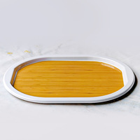 Plateau de service ovale empilable en mélamine pour le commerce extérieur, grande capacité (3-6L), facile à nettoyer, pour table à manger et rangement