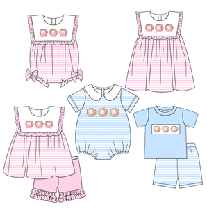 Conjuntos de Vestidos y Shorts para Niños, Personalizados, Casuales, de Tela de Lana Peinada, Transpirables, con Estampado, de Manga Corta, Combinados para Hermanos, Primavera-Otoño - Product Image 1