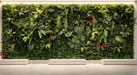 Panneaux de décoration de jardin vertical intérieur-extérieur, mur végétal artificiel, type herbe, fleur pour la décoration de la maison