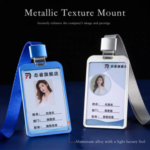 Correa de Cuello de Satén Bestom, Porta Credenciales Vertical de Plástico para Empleados, Soporte Duradero para Tarjetas de Identificación, Impresión Digital Portátil - Product Image 1