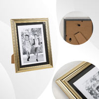 Cadres photo vintage dorés rustiques en plastique pour photos 5x7 avec passe-partout noir ou 6x8 sans passe-partout, pour mur ou table