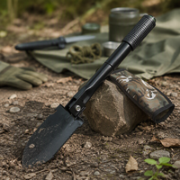CAMPOTEK Pelle pliante multifonctionnelle, pelle militaire, équipement de survie en camping, outil de creusement de vers de terre, outil d'extérieur