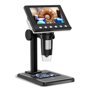 Microscope numérique portable de bureau avec écran IPS de 4,3 pouces, microscope stéréo industriel 50-1000X - Product Image 1
