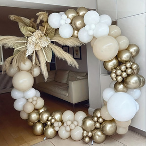 Kit de guirlande d'arche de ballons blanc sable de 185 pièces, kit de ballons <span class=keywords><strong>beige</strong></span> poussiéreux, décoration de fête de naissance, fête d'<span class=keywords><strong>anniversaire</strong></span>, toile de fond - Product Image 4