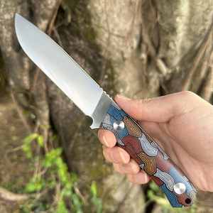 <span class=keywords><strong>Couteau</strong></span> de camping à lame fixe en acier D2 avec poignée G10 à motif imprimé couleur doigt, <span class=keywords><strong>couteau</strong></span> de sauvetage, <span class=keywords><strong>couteau</strong></span> de chasse, <span class=keywords><strong>couteau</strong></span> d'autodéfense avec étui - Product Image 4