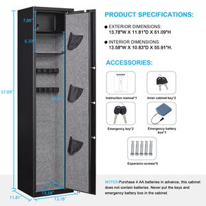 Chất lượng cao cán nguội thép Wall Mount điện tử kỹ thuật số an toàn hộp cho mục phòng thủ lưu trữ bền <span class=keywords><strong>Vault</strong></span> 5-6 Súng Công suất - Product Image 6