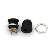Kit de connecteurs femelles à visser sur panneau 5,5 mm x 2,1 mm / 2,5 mm 2P, prise d'alimentation CC DC-022 6A, contact en cuivre, boîtier ABS
