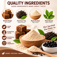 Suplemen Protein Tinggi Label Pribadi OEM Bebas Gula Minuman Instan Teh Bubble Protein Nabati Rasa Gula Merah Bubuk Teh Bubble