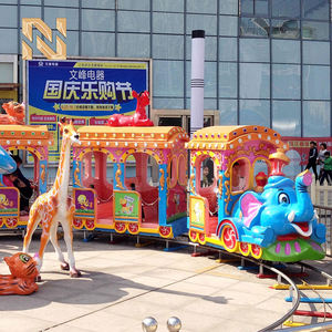 <span class=keywords><strong>Tren</strong></span> Turístico Mini Premium <span class=keywords><strong>de</strong></span> Acero con Temática <span class=keywords><strong>de</strong></span> Elefantes para 14 Personas, con Vía <span class=keywords><strong>de</strong></span> 40m - Equipo para Parques y Jardines - Product Image 2