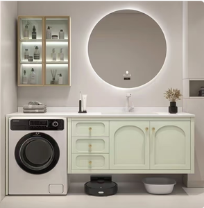Eco-Friendly French-style <strong>Vintage</strong> <strong>Bathroom</strong> <strong>Cabinet</strong> with Integrated Ceramic Basin <strong>Bathroom</strong> Sink with Washing Machine <strong>Cabinet</strong> - Product Image 1