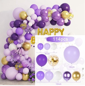 Guirnalda de <span class=keywords><strong>Globos</strong></span> rosa y púrpura para decoración de fiestas, Kit de arco de <span class=keywords><strong>Globos</strong></span> de mariposa de Metal, rosa y púrpura, <span class=keywords><strong>Globos</strong></span> de cumpleaños y boda - Product Image 3