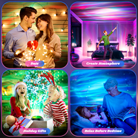 Projecteur de veilleuse étoilé RVB Offre Spéciale avec télécommande musicale Lumière d'ambiance polychrome adaptée à la salle de fête de la chambre à coucher