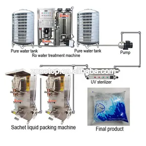 Full Set Automatic Complete Small Scale Plastic Bag Pure Mineral Drinking Sachet Water Filling Production Line