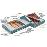 Estructura de Acero Prefabricada Ligera para Edificios, Panel Sándwich, Fabricación de Vigas de Acero Estructural para Talleres, Soldadura y Corte