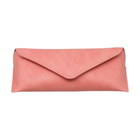 Boîte à lunettes de soleil E88 en cuir souple, motif uni, forme irrégulière, résistante à la pression, portable, haut de gamme, en PU, pour le rangement des lunettes