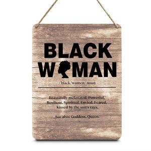 Décoration murale suspendue en bois, logo noir, <span class=keywords><strong>nom</strong></span> <span class=keywords><strong>féminin</strong></span>, inspirant, moderne, HS HS-23Z323, accessoires multifonctionnels pour salon - Product Image 1