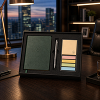 Set de Regalo Empresarial Personalizado, Cuaderno de Cuero PU, Notas Adhesivas, Impresión por Grabado, Kit de Papelería Corporativa Personalizada para Oficina