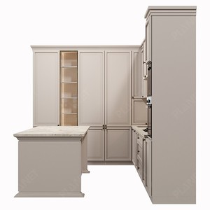 ตู้ครัวไม้สีขาวหรูหราทันสมัยขายส่ง ตู้ครัวไม้วีเนียร์คุณภาพสูง - Product Image 3