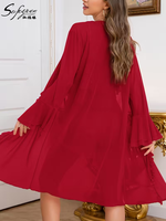 Jour de noël Sexy haut de gamme maille pyjama ensemble Sexy V profond tentation pur désir glace soie femmes Robe pyjamas ensemble Robe de nuit