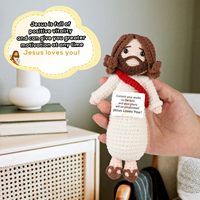 Poupée Jésus tricotée à la main avec carte cadeau au Crochet chrétien pour la foi Noël Pâques célébrations religieuses décor de vacances