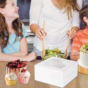 Mother's Day Flower Cake <b>Dessert</b> Packaging <b>Box</b> with Paperboard Folders Varnishing Finish Disposable Food Safe for Cakes Pastries - Product Image 4