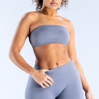 Soutien-gorge de sport respirant en nylon mat ultra-extensible avec dos croisé et bretelles croisées