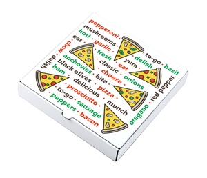 White Biodegradable Pizza Carton Packaging Food Grade corrugated pizza box 6",7",8",9",10",11",12"13"14"15"16"18"