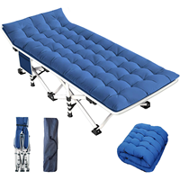 Lit de camping pliable léger et portable, cadre métallique gonflable, capacité de charge de 200 kg, design moderne, hôpital, école, chambre à coucher