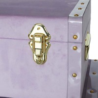 Set mit 2 Vintage Light Purple Velvet Aufbewahrung koffern mit PVC-Zierleisten und dekorativen Organizer-Trunks im Niet-Design