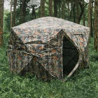 Abri de chasse camouflage pop-up 5 faces personnalisable 360° °   Abri de chasse imperméable et transparent avec sac de transport pour la chasse en plein air