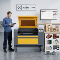 Machine de gravure laser CO2 haute précision ActionLasers 9060 - CNC de table avec refroidissement par eau, compatible bois/acrylique/autres matériaux