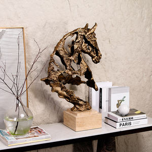 קימונו יצרן סיטונאי דקורטיביים פסלים דקורטיביים סוסים אלומיניום שיש פסל אמנות תפאורה בית פסלים קישוט הבית - Product Image 3