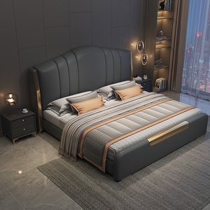 Muebles de Dormitorio Modernos de Lujo, Camas Tapizadas Suaves, Cama King Size, Juego de Base de Cama Doble con Colchón para Adultos, Diseños <span class=keywords><strong>2026</strong></span> - Product Image 4